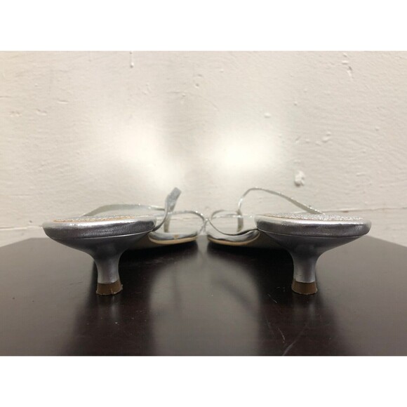 Bakers women Silver Strap low Heels Sandals- man made materials - size US 10B - Picture 6 of 12